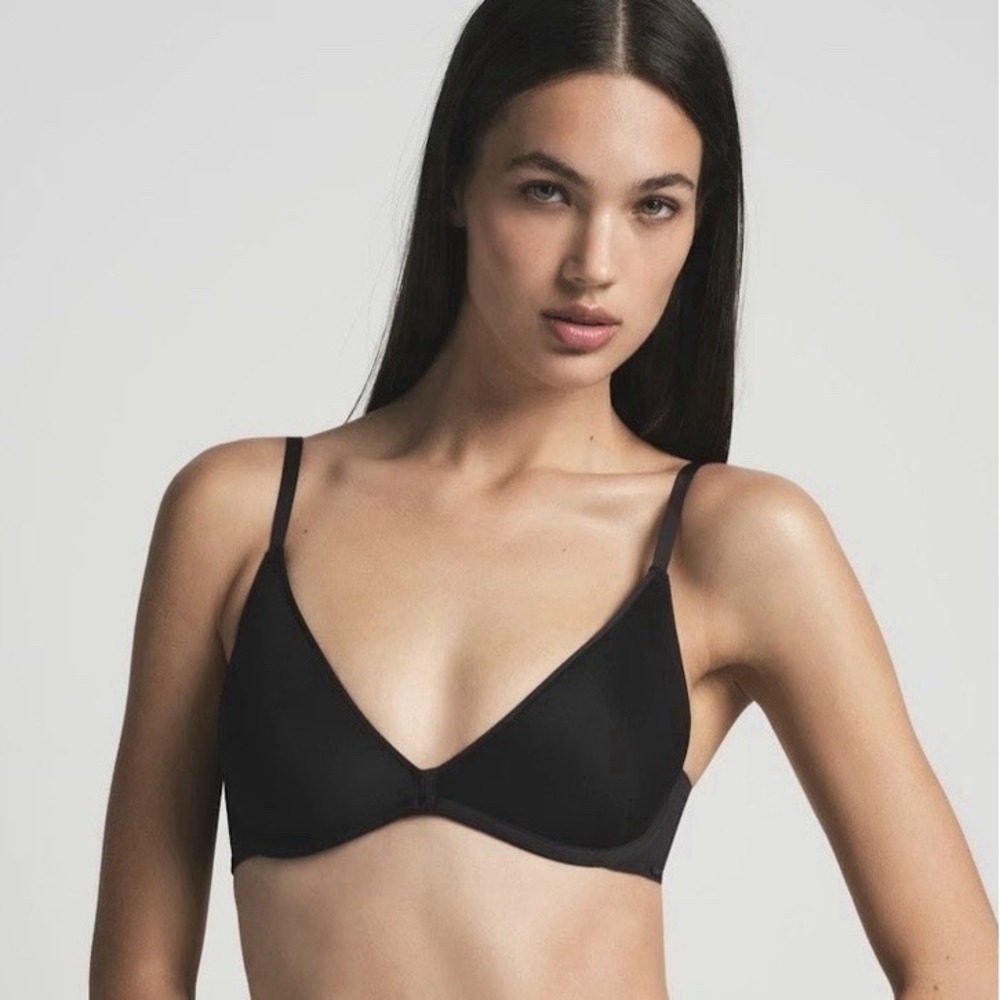 NWT Skims Weightless Scoop Bra Women's Size 38DD Onyx Black
